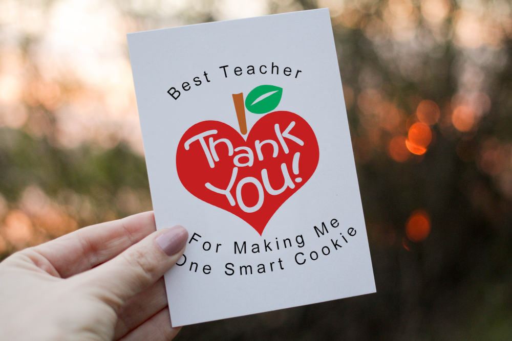 Thank You Best Teacher Card, Personalised Card for Teacher - Click Image to Close